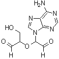 structure of CAS# 34240-05-6, 6-Amino-alpha-(1-formyl-2-hydroxyethoxy)-9H-purine-9-acetaldehyde;2-[1-(6-Aminopurin-9-Yl)-2-Oxo-Ethoxy]-3-Hydroxy-Propanal;2-[1-(6-Amino-9-Purinyl)-2-Oxoethoxy]-3-Hydroxypropanal;2-[1-(6-Aminopurin-9-Yl)-2-Keto-Ethoxy]-3-Hydroxy-Propionaldehyde