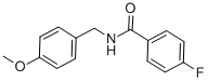 structure of CAS# 346725-04-0, N-(4-Methoxybenzyl) 4-Fluorobenzamide;4-Fluoro-N-(4-Methoxybenzyl)Benzamide;N-(4-Methoxybenzyl) 4-Fluorobenzamide