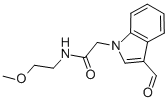 结构式 CAS# 347319-85-1, 2-(3-甲酰基-吲哚-1-基)-N-(2-甲氧基-乙基)-乙酰胺