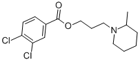 structure of CAS# 3478-94-2, Piperalin;3-(2-Methyl-1-Piperidyl)Propyl 3,4-Dichlorobenzoate;3,4-Dichlorobenzoic Acid 3-(2-Methyl-1-Piperidinyl)Propyl Ester;3,4-Dichlorobenzoic Acid 3-(2-Methyl-1-Piperidyl)Propyl Ester