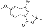 structure of CAS# 348640-11-9, 3-Bromo-5-Methoxyindole-1-Carboxylic Acid Tert-Butyl Ester;3-BROMO-5-METHOXYINDOLE-1-CARBOXYLIC ACID TERT-BUTYL ESTER;Tert-Butyl 3-Bromo-5-Methoxy-1H-Indole-1-Carboxylate;3-Bromo-5-Methoxyindole, N-BOC Protected 98%