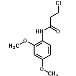structure of CAS# 349097-71-8, 3-Chloro-N-(2,4-Dimethoxyphenyl)Propanamide;MFCD02973794;propanamide, 3-chloro-N-(2,4-dimethoxyphenyl);propanamide, 3-chloro-N-(2,4-dimethoxyphenyl)-