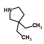 structure of CAS# 34971-71-6, 3,3-Diethylpyrrolidine;3,3-DIETHYLPYRROLIDINE;MFCD09802322;pyrrolidine, 3,3-diethyl-