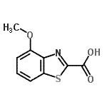 structure of CAS# 3507-48-0, 4-Methoxy-1,3-Benzothiazole-2-Carboxylic Acid;2-Carboxy-4-methoxy-1,3-benzothiazole;4-Methoxy-1,3-benzothiazole-2-carboxylic acid