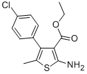 structure of CAS# 350989-77-4, 2-Amino-4-(4-Chlorophenyl)-5-Methyl-3-Thiophenecarboxylic Acid Ethyl Ester;Ethyl 2-Amino-4-(4-Chlorophenyl)-5-Methylthiophene-3-Carboxylate(SALTDATA: FREE);3-THIOPHENECARBOXYLIC ACID, 2-AMINO-4-(4-CHLOROPHENYL)-5-METHYL-, ETHYL ESTER;ETHYL 2-AMINO-4-(4-CHLOROPHENYL)-5-METHYL-3-THIOPHENECARBOXYLATE