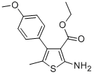 structure of CAS# 350989-93-4, 2-Amino-4-(4-Methoxyphenyl)-5-Methyl-3-Thiophenecarboxylic Acid Ethyl Ester;Ethyl 2-Amino-4-(4-Methoxyphenyl)-5-Methylthiophene-3-Carboxylate(SALTDATA: FREE);3-THIOPHENECARBOXYLIC ACID, 2-AMINO-4-(4-METHOXYPHENYL)-5-METHYL-, ETHYL ESTER;ETHYL 2-AMINO-4-(4-METHOXYPHENYL)-5-METHYL-3-THIOPHENECARBOXYLATE