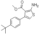 structure of CAS# 350989-95-6, Methyl 2-Amino-4-[4-(2-Methyl-2-Propanyl)Phenyl]-3-Thiophenecarboxylate;2-Amino-4<wbr>-(4-isopr<wbr>opylpheny<wbr>l)-5-meth<wbr>ylthiophe<wbr>ne-3-carb<wbr>oxamide;2-Amino-4<wbr>-(4-isopr<wbr>opyl-phen<wbr>yl)-thiop<wbr>hene-3-ca<wbr>rboxylic <wbr>acid ethy<wbr>l ester;2-Amino-4-(4-tert-butylphenyl)thiophene-3-