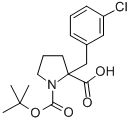 structure of CAS# 351002-87-4, Boc-alpha-(3-Chlorobenzyl)-DL-Pro-OH