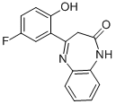 structure of CAS# 351003-09-3, 1,3-Dihydro-4-(5-fluoro-2-hydroxyphenyl)-2H-1,5-benzodiazepin-2-one;1 3-DIHYDRO-4-(5-FLUORO-2-HYDROXYPHENYL&