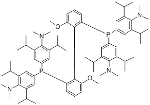 结构式 CAS# 352655-40-4, (R)-(-)-2,2'-二[二(3,5-二异丙基-4-二甲胺苯基)膦基]-6,6'-二甲氧基-1,1'-联苯