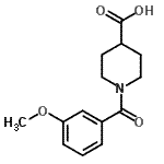 structure of CAS# 353465-22-2, 1-(3-Methoxybenzoyl)-4-Piperidinecarboxylic Acid;1-(3-methoxybenzoyl)-4-piperidinecarboxylic acid;1-(3-methoxybenzoyl)piperidine-4-carboxylic acid;1-(3-Methoxy-benzoyl)-piperidine-4-carboxylic acid