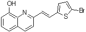 结构式 CAS# 353517-94-9, 2-[(E)-2-(5-溴-2-噻吩基)乙烯基]-8-喹啉醇