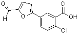 structure of CAS# 355142-36-8, 2-Chloro-5-(5-Formyl-2-Furyl)Benzoic Acid;2-Chloro-<wbr>5-(3,4-di<wbr>hydro-2H-<wbr>quinoline<wbr>-1-sulfon<wbr>yl)-benzo<wbr>ic acid;2-chloro-5-(5-formylfuran-2-yl)benzoic acid;2-Chloro-5-(5-formyl-furan-2-yl)-benzoic acid