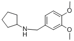 structure of CAS# 356091-42-4, Cyclopentyl-(3,4-Dimethoxy-Benzyl)-Amine;N-(3,4-Dimethoxybenzyl)Cyclopentanamine(SALTDATA: Hcl);CYCLOPENTYL-(3,4-DIMETHOXY-BENZYL)-AMINE;N-(3,4-DIMETHOXYBENZYL)CYCLOPENTANAMINE