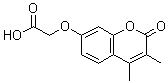 structure of CAS# 35679-93-7, [(3,4-Dimethyl-2-Oxo-2H-Chromen-7-Yl)Oxy]Acetic Acid;((3,4-dimethyl-2-oxo-2H-chromen-7-yl)oxy)acetic acid;(3,4-Dimethyl-2-oxo-2H-chromen-7-yloxy)-acetic acid;[(3,4-dimethyl-2-oxo-2H-chromen-7-yl)oxy]acetic acid