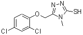 structure of CAS# 35687-30-0, 5-[(2,4-Dichlorophenoxy)Methyl]-4-Methyl-4H-1,2,4-Triazole-3-Thiol;5-(2,4-Di<wbr>chloro-ph<wbr>enoxymeth<wbr>yl)-4-met<wbr>hyl-4H-[1<wbr>,2,4]tria<wbr>zole-3-th<wbr>iol;5-[(2,4-d<wbr>ichloroph<wbr>enoxy)met<wbr>hyl]-4-me<wbr>thyl-1,2,<wbr>4-triazol<wbr>e-3-thiol;5-[(2,4-D<wbr>ichloroph<wbr>enoxy)met<wbr>hyl]-4-me<wbr>thyl-4H-1<wbr>,2,4-tria<wbr>zole-3-th<wbr>iol