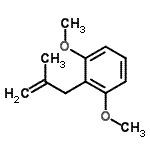 structure of CAS# 35820-26-9, 1,3-Dimethoxy-2-(2-Methyl-2-Propen-1-Yl)Benzene;3-(2,6-Dimethoxyphenyl)-2-methyl-1-propene;MFCD09801190