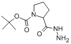 structure of CAS# 359803-43-3, 1,2-Pyrrolidinedicarboxylic Acid, 1-(1,1-Dimethylethyl) Ester 2-Hydrazide;2-HYDRAZINOCARBONYL-PYRROLIDINE-1-CARBOXYLIC ACID TERT-BUTYL ESTER;DL-N-BOC-PROLINE HYDRAZIDE