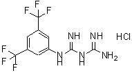 structure of CAS# 36068-40-3, 1-[3,5-Bis(Trifluoromethyl)Phenyl]Biguanide Hydrochloride;1-[3,5-BIS(TRIFLUOROMETHYL)PHENYL]BIGUANIDE HYDROCHLORIDE;1-[3,5-DI-(TRIFLUOROMETHYL)PHENYL]BIGUANIDE HYDROCHLORIDE;1-(3,5-DI-(TRIFLUOROMETHYL)PHENYL)BIGUA&