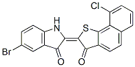 CAS 登录号：3687-67-0， 5-溴-2-(9-氯-3-氧代萘并[1,2-b]噻吩-2(3H)-亚基)-1,2-二氢-3H-吲哚-3-酮