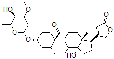 CAS 登录号：3751-87-9， (3R,5R,10R,13R,14S,17R)-14-羟基-3-[(2R,5R)-5-羟基-4-甲氧基-6-甲基四氢吡喃-2-基]氧基-13-甲基-17-(5-氧代-2H-呋喃-3-基)-1,2,3,4,5,6,7,8,9,11,12,15,16,17-十四氢环戊烯并[a]菲-10-甲醛
