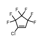 structure of CAS# 3761-95-3, 1-Chloro-3,3,4,4,5,5-Hexafluorocyclopentene;1-Chloro-2H-perfluoro(cyclopent-1-ene);1-chloro-3,3,4,4,5,5-hexafluorocyclopent-1-ene;1H-2-Chlorohexafluorocyclopentene