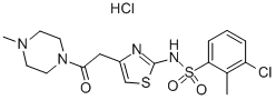 CAS 登录号：376641-65-5， 3-氯-2-甲基-N-[4-[2-(4-甲基-1-哌嗪基)-2-氧代乙基]-2-噻唑基]-苯磺酰胺盐酸盐