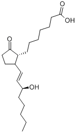 结构式 CAS# 37786-00-8, (13E,15S)-15-羟基-9-氧代-前列腺-13-烯-1-酸