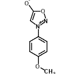 structure of CAS# 3815-80-3, 3-(4-Methoxyphenyl)-1,2,3-Oxadiazol-3-Ium-5-Olate;1,2,3-Oxa<wbr>diazolium<wbr>, 5-hydro<wbr>xy-3-(4-m<wbr>ethoxyphe<wbr>nyl)-, in<wbr>ner salt;1,2,3-Oxa<wbr>diazolium<wbr>, 5-hydro<wbr>xy-3-(4-m<wbr>ethoxyphe<wbr>nyl)-, in<wbr>ner salt <wbr>(9CI);3-(4-methoxyphenyl)-1,2,3-oxadiazol-5-ol