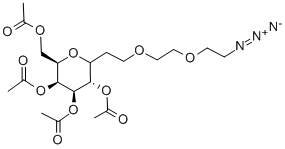 结构式 CAS# 381716-33-2, D-半乳糖 1-[2-(2-叠氮基乙氧基)乙氧基乙基]-2,3,4,6-四-O-乙酸酯