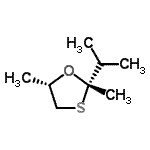 CAS 登录号：38384-75-7， (2S,5S)-2-异丙基-2,5-二甲基-1,3-恶噻戊环