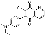 结构式 CAS# 389614-94-2, 7-氯-6-[4-(二乙基氨基)苯基]-5,8-喹啉二酮