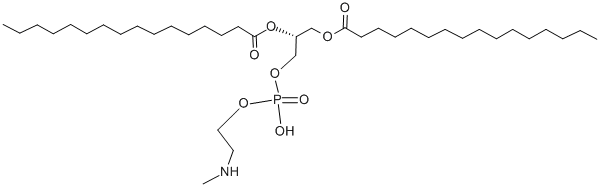 结构式 CAS# 3930-13-0, 1,2-二棕榈酰-Sn-甘油-3-磷酰-(N-甲基)-乙醇胺