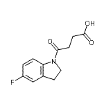 structure of CAS# 393183-92-1, 4-(5-Fluoro-2,3-Dihydro-1H-Indol-1-Yl)-4-Oxobutanoic Acid;4-(5-Fluoro-2,3-dihydro-1H-indol-1-yl)-4-;4-(5-Fluoro-2,3-dihydro-1H-indol-1-yl)-4-oxo;4-(5-fluoroindolin-1-yl)-4-oxobutanoic acid