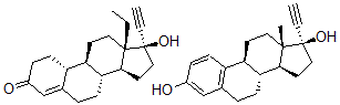CAS 登录号：39366-37-5， 炔诺孕酮混合物与乙炔基雌二醇