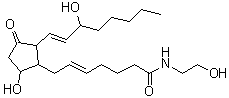 structure of CAS# 398138-28-8, (5Z,8xi,13E)-9,15-Dihydroxy-N-(2-Hydroxyethyl)-11-Oxoprosta-5,13-Dien-1-Amide;"N-(<wbr>2-hydroxy<wbr>ethyl)-11<wbr>-oxo-9α,1<wbr>5S-dihydr<wbr>oxy-prost<wbr>a-5Z,13E-<wbr>dien-1-am<wbr>ide"N-(2-hydr<wbr>oxyethyl)<wbr>-11-oxo-9<wbr>α,15S-dih<wbr>ydroxy-pr<wbr>osta-5Z,1<wbr>3E-dien-1<wbr>-amide;Prostaglandin D2 Ethanolamide