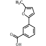 structure of CAS# 400746-01-2, 3-(5-Methyl-2-Furyl)Benzoic Acid;3-(5-Methyl-furan-2-yl)-benzoic acid;MFCD04039129