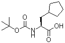 structure of CAS# 401514-71-4, 3-Cyclopentyl-N-{[(2-Methyl-2-Propanyl)Oxy]Carbonyl}Alanine;Boc-β-cyclopentyl-DL-alanine;MFCD02682458