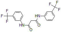 structure of CAS# 402-21-1, N,N''-Bis-(3-Trifluoromethyl-Phenyl)-Malonamide;N,N'-Bis[3-(Trifluoromethyl)Phenyl]Malonamide;Cbmicro_015492;Aids-092550