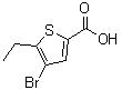 结构式 CAS# 40477-61-0, 4-溴-5-乙基-2-噻吩羧酸