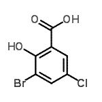 structure of CAS# 4068-58-0, 3-Bromo-5-Chloro-2-Hydroxybenzoic Acid;3-Bromo-5-chloro-2-hydroxy-benzoic acid;3-Bromo-5-Chlorosalicylic Acid;3-Bromo-5-chlorosalicylicacid