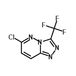 structure of CAS# 40971-95-7, 6-Chloro-3-(Trifluoromethyl)[1,2,4]Triazolo[4,3-b]Pyridazine;6-chloro-3-(trifluoromethyl)[1,2,4]triazolo[4,3-b]pyridazine;6-chloro-<wbr>3-(triflu<wbr>oromethyl<wbr>)-[1,2,4]<wbr>triazolo[<wbr>4,3-b]pyr<wbr>idazine;6-chloro-<wbr>3-(triflu<wbr>oromethyl<wbr>)-4-hydro<wbr>-1,2,4-tr<wbr>iazolo[4,<wbr>3-e]pyrid<wbr>azine