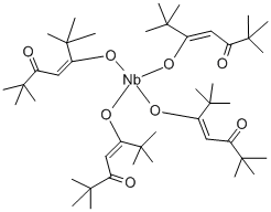 structure of CAS# 41706-15-4, Tetrakis(2,2,6,6-Tetramethyl-3,5-Heptanedionato)Niobium (IV);Tetrakis(2,2,6,6-Tetramethyl-3,5-Heptanedionato)Niobium(IV),99%[Nb(TMHD)4];Tetrakis(2,2,6,6-Tetramethyl-3,5-Heptanedionato)Niobium(IV),98% Nb(TMHD)4;TETRAKIS(2,2,6,6-TETRAMETHYL-3,5-HEPTANEDIONATO)NIOBIUM(IV)  [NB(TMHD)4]