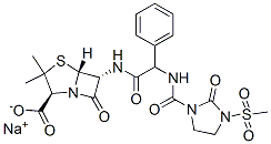 structure of CAS# 42057-22-7, [2S-[2alpha,5alpha,6beta(S*)]]-3,3-Dimethyl-6-[[[[[3-(Methylsulfonyl)-2-Oxo-1-Imidazolidinyl]Carbonyl]Amino]Phenylacetyl]Amino]-7-Oxo-4-Thia-1-Azabicyclo[3.2.0]Heptane-2-Carboxylic Acid Monosodium Salt;(2S,5R,6R)-3,3-Dimethyl-6-[[(2R)-2-[(3-Methylsulfonyl-2-Oxo-Imidazolidine-1-Carbonyl)Amino]-2-Phenyl-Acetyl]Amino]-7-Oxo-4-Thia-1-Azabicyclo[3.2.0]Heptane-2-Carboxylic Acid;Sodium;(2S,5R,6R)-3,3-Dimethyl-6-[[(2R)-2-[[(3-Methylsulfonyl-2-Oxo-1-Imidazolidinyl)-Oxomethyl]Amino]-1-Oxo-2-Phenylethyl]Amino]-7-Oxo-4-Thia-1-Azabicyclo[3.2.0]Heptane-2-Carboxylic Acid;Sodium;(2S,5R,6R)-7-Keto-6-[[(2R)-2-[(2-Keto-3-Mesyl-Imidazolidine-1-Carbonyl)Amino]-2-Phenyl-Acetyl]Amino]-3,3-Dimethyl-4-Thia-1-Azabicyclo[3.2.0]Heptane-2-Carboxylic Acid;Sodium