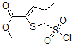 结构式 CAS# 423768-46-1, 5-(氯磺酰基)-4-甲基-2-噻吩羧酸甲酯