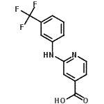 structure of CAS# 42729-22-6, 2-{[3-(Trifluoromethyl)Phenyl]Amino}Isonicotinic Acid;2-{[3-(Trifluoromethyl)phenyl]amino}isonicotinic acid;2-{[3-(Trifluoromethyl)phenyl]-amino}isonicotinic acid;2-{[3-(trifluoromethyl)phenyl]amino}isonicotinicacid