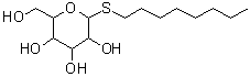 结构式 CAS# 42891-16-7, 辛基 1-硫代吡喃己糖苷