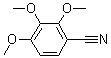 structure of CAS# 43020-38-8, 2,3,4-Trimethoxybenzonitrile;Zinc00155178;Inchi=1/C10h11no3/C1-12-8-5-4-7(6-11)9(13-2)10(8)14-3/H4-5H,1-3H