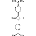 structure of CAS# 43134-09-4, 2-[4-(Dimethylamino)Phenyl]-4-[4-(Dimethyliminio)-2,5-Cyclohexadien-1-Ylidene]-3-Oxo-1-Cyclobuten-1-Olate;1,3-BIS(4-DIMETHYLAMINO-PHENYL)-2-OXO-CYCLOBUTEYYLIUM-4-OLAT;2-[4-(dim<wbr>ethylamin<wbr>o)phenyl]<wbr>-4-[4-(di<wbr>methylyli<wbr>dene)cycl<wbr>ohexa-2,5<wbr>-dienylid<wbr>ene]-3-hy<wbr>droxycycl<wbr>obut-2-en<wbr>-1-one;Squarylium dye III