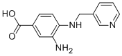 structure of CAS# 436088-89-0, 3-Amino-4-[(Pyridin-3-Ylmethyl)-Amino]-Benzoic Acid;3-Amino-4-(3-Pyridylmethylamino)Benzoate;Zinc00319713